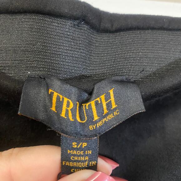 TRUTH by Republic NWT Faux Suede Leather Pant with Ankle Zip Sz S - Picture 4 of 11